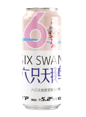 【六只天鹅官方旗舰店】网红小麦原浆精酿白啤酒500ML*12罐24罐