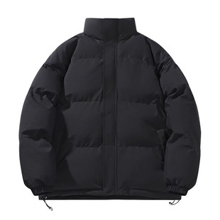 羽绒服男士2025新款冬季简约纯色白鸭绒宽松加厚保暖面包棉服外套