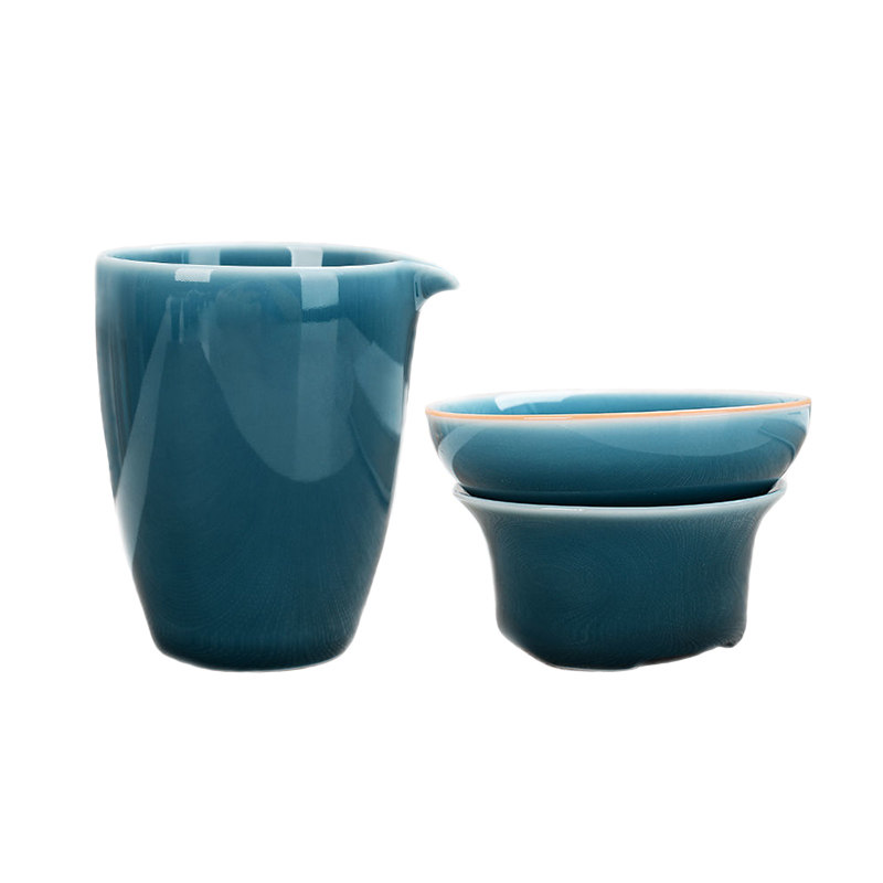 青瓷中式单个茶壶盖碗茶杯功夫泡茶单壶茶滤三才茶盏家用陶瓷茶具