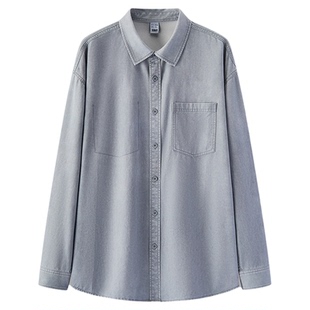 商场同款|森马长袖衬衫男春季纯棉斜纹外套2026新款宽松翻领上衣