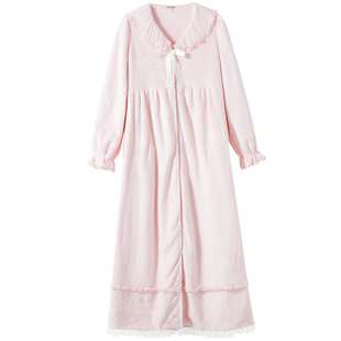 Rosetree女童睡袍冬季加厚法兰绒儿童浴袍宝宝秋冬珊瑚绒睡衣保暖