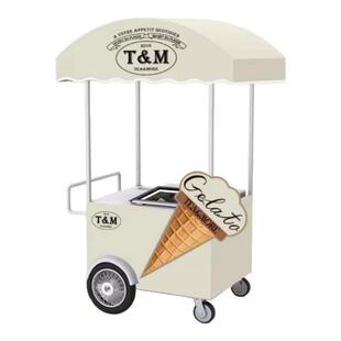 网红婚礼gelato冰淇淋售卖车摆摊移动甜品台促销展示试吃冷饮餐车
