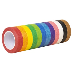 彩色美纹纸胶带无痕分色儿童早教手工diy贴美术生画画专用美文纸