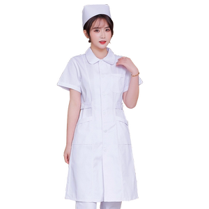 护士服夏季短袖女长款工作服薄款夏装大码白大褂医生美容药店制服
