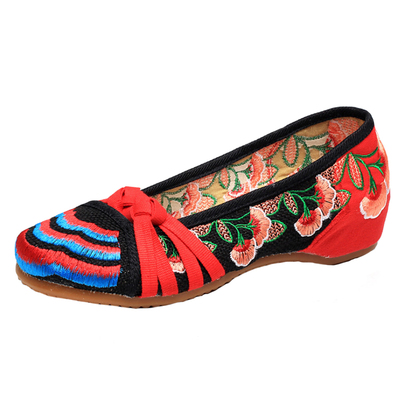 蓝浪纹牛筋底防滑绣花