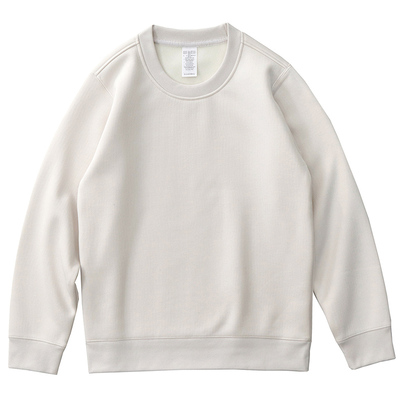 摇粒绒圆领卫衣男美式复古高端保暖加绒上衣纯色运动衫休闲外套男