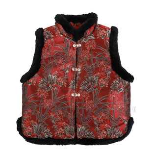 男童拜年服儿童过年衣服红色马甲唐装新中式国风年服男孩新年冬装