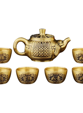 纯铜功夫茶具酒具套装摆件装饰品