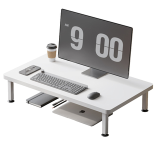 带吸盘加宽加大桌面显示器增高架办公桌工位收纳置物架电脑写字台