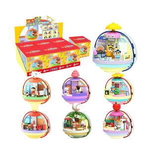 正版蜡笔小新盲盒手办玩转春日部磁吸发光微场景摆件官方周边礼物