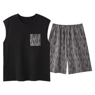 高级感睡衣男款夏天薄款无袖短裤背心男士2025新款夏季纯棉家居服