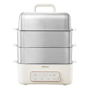 七彩叮当不锈钢电蒸锅多功能家用三层带炖盅蒸煮炖一体火锅电蒸笼