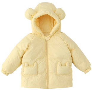 WHYLOOK 宝宝羽绒服冬白鸭绒加厚保暖儿童羽绒上衣三防连帽外套