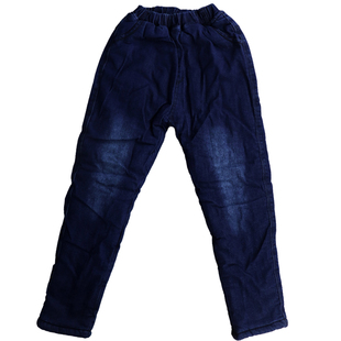 男童牛仔裤加绒加厚冬季2023儿童棉裤夹棉中大童宽松弹力直筒裤子