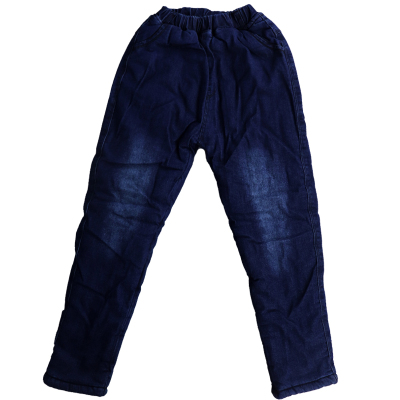 加绒加厚冬季夹棉男童牛仔裤棉裤