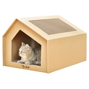 瓦楞纸猫窝纸箱猫抓板耐抓磨爪玩具一体式别墅猫屋猫爪板猫咪用品