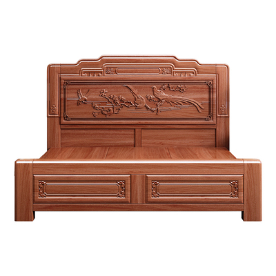 【金花梨木】仿古雕花实木床