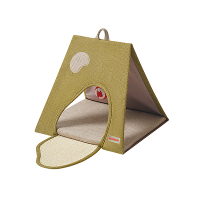 【petstar_折叠玩睡屋】猫窝四季通用半封闭式猫抓垫隧道幼猫玩具