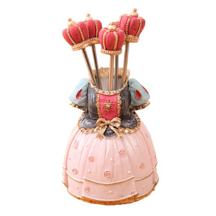 欧式水果叉不锈钢水果叉子韩国家用儿童创意可爱水果叉套装甜品叉