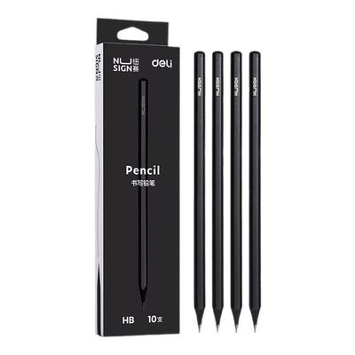 得力纽赛黑木铅笔hb小学生专用