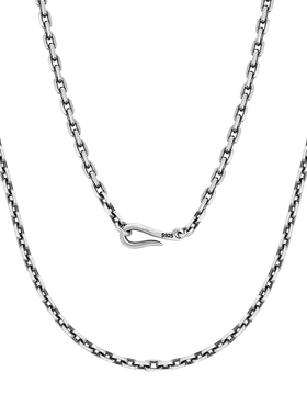 纯银男太角链项链毛衣链