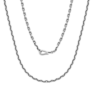 【多长度】不拘S925纯银3.2mm太角链男士项链潮长款毛衣链日韩风