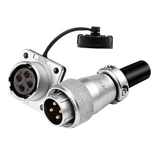 WEIPU威浦WS20航空插头TQ连接器2芯3针法兰插座Z公母对接头铜针金