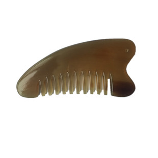 天然进口正品白水牛角按摩梳子 厚款圆润头部按压 全身通用刮痧板