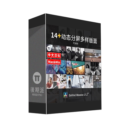 达芬奇动态视频风格分屏多画面分割效果DaVinci Resolve中文插件