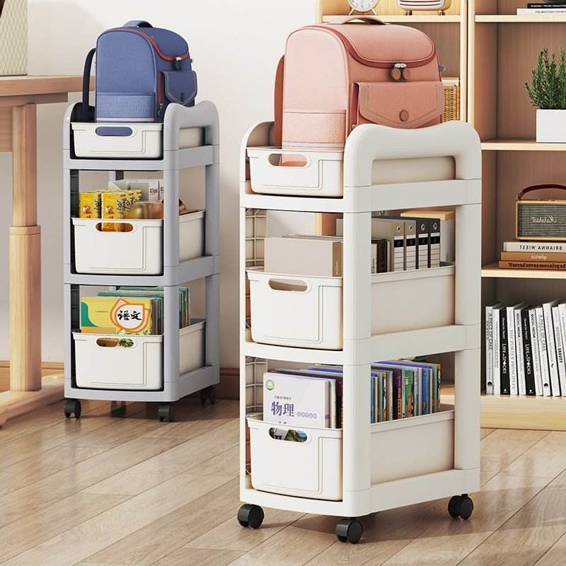 书房静音轮推车式置物架架书包移动小推车可升级桌下宿舍抽屉收纳