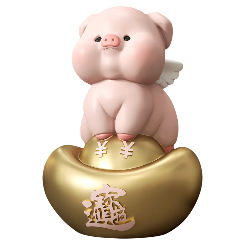 可爱元宝猪存钱罐摆件只进不出