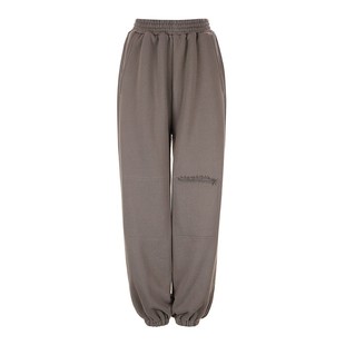 【惊喜特价】Bettychow 拉链毛巾料浅棕色卫裤时髦通勤百搭长裤