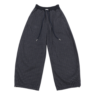 男童加绒裤子韩版格子裤运动裤暖