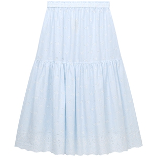 [新品]OCHIRLY欧时力 套装女2026夏度假风镂空刺绣衬衫半裙连衣裙