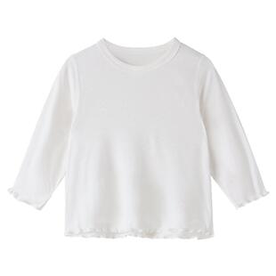 婴儿四季莫代尔长袖女宝宝上衣白色女童儿童夏季衣服贴身打底秋衣
