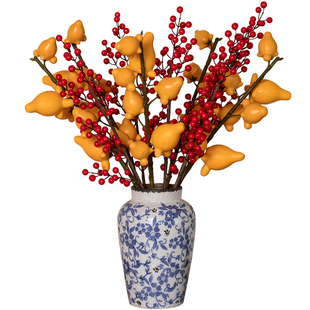 南十字星 五代同堂黄金果仿真花假花摆件客厅招财发财果插花装饰