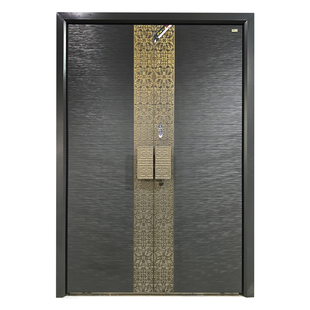 中式别墅大门农村自建房精雕铸铝门户外庭院双开门智能门锁入户门