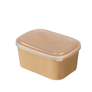 一次性餐盒饭盒牛皮纸长方形打包盒外卖可降解沙拉野餐便当盒环保