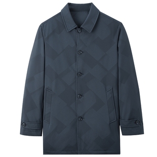 MindBridge男士商务羽绒服冬季中长款保暖外套2025年加厚翻领夹克