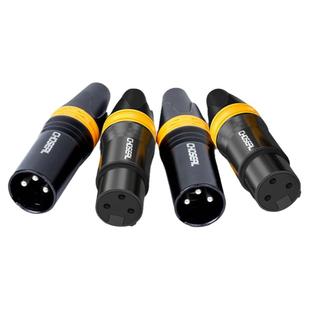 秋叶原卡农公三芯卡侬母头灯光信号线插头话筒麦克风线卡龙焊接头