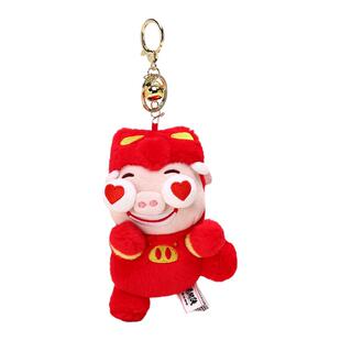 Jinnew原创设计丑萌猪猪侠毛绒玩具摇尾巴GGbond玩偶公仔包挂件男