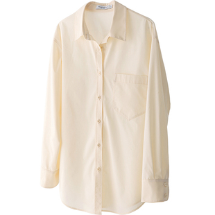 CR衬衫衬衣上衣衬衫高级气质简约春秋新款工作服女装美拉德老钱风