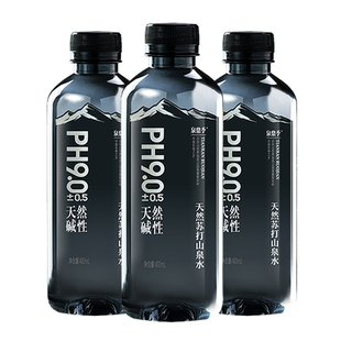 天然苏打山泉水400ml*24瓶整/箱原味PH9.0弱碱性水源饮用瓶装打水