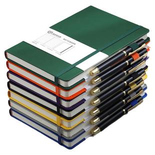 A5笔记本商务考研日记本办公会议记录本大学生手账本A6迷你口袋本定制硬面本子绑带记事本简约随身本可印logo