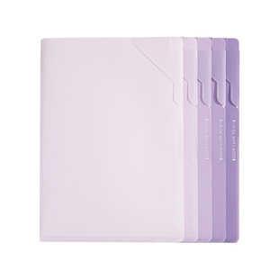 三年二班 A4渐变单页文件夹开学文具试卷收纳袋透明插页L型防水单片夹小学生专用试卷卷子整理夹文件保护套