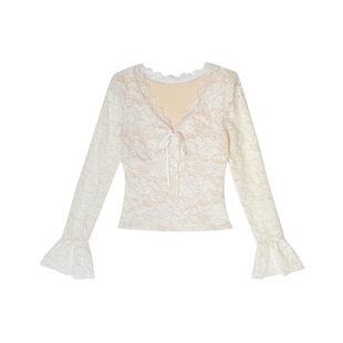 米米子微胖大码胖mm“罗曼莉丝”少女风雪尼尔蕾丝磨毛打底上衣冬