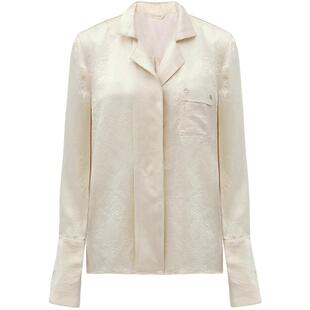 COCOBELLA[100%醋酸]丝光褶皱肌理衬衫丝滑垂坠马蹄袖衬衣SR7011