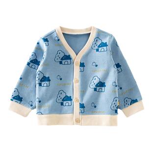 童泰儿童开衫卫衣男童早春外套婴儿针织春秋宝宝上衣春装纯棉男宝