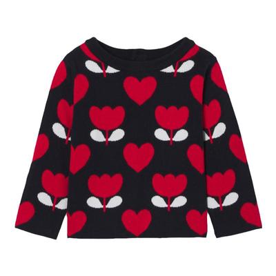 Jacadi亚卡迪法国女小童纯棉毛衣女宝春秋款百搭针织衫2040479