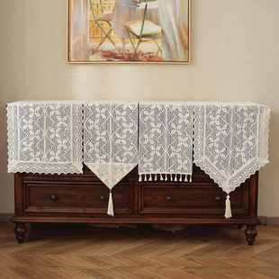 斗柜桌旗田园风镂空棉线盖电视柜复古边美式 柜批发巾文艺餐蕾丝钩